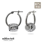 ハワイアンジュエリー ピアス 金属アレルギー対応 純チタンポスト シルバー925 ホヌ バレル 透かし彫り チャーム ウミガメ フープピアス クロッシングピアス 20G(ゲージ) 幅20mm レディース 誕生日 プレゼント ハロウィン 【品番：HE-SP33601】