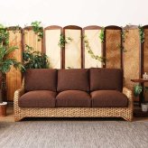 ソファ 座椅子 ウォーターヒヤシンス ー 3人掛け アジアン家具 3人用 幅180cm おしゃれ アジアン ナチュラル リゾート 家具 リビング ホテルライク 開梱設置無料