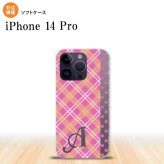 iPhone14 Pro iPhone14 Pro スマホケース 背面ケースソフトケース タータン ドット ピンク +アルファベット 2022年 9月発売 nk-i14p-tp1532i