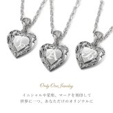 ハワイアンジュエリー イニシャル ペンダント トップ 刻印 無料 誕生石入れ可 ハート イニシャル シルバー925 ネックレス チェーン別売 ペンダントヘッド BY THE SEA バイザシー 彼女 妻 女性 レディース 誕生日 プレゼント ハロウィン 【品番：SP314】