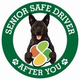 カーサイン 高齢者マーク SENIOR SAFE DRIVER 甲斐犬 ステッカー シール 直径13cm 肉球 日本製 車