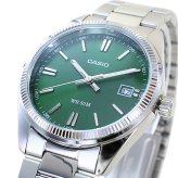 箱なし カシオ 腕時計 メンズ レディース シルバー グリーン ユニセックス CASIO 海外モデル 日付表示 50m防水 プレゼント ギフト 成人 卒業 入学
