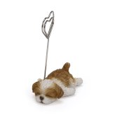 メモスタンド woobia ウービア シーズー 子犬 リアル動物オーナメント 高さ8cm デスク 卓上 インテリア 誕生日 お礼 退職祝い プチギフト 犬好き ギフト プレゼント メモホルダー