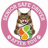 カーサイン 高齢者マーク SENIOR SAFE DRIVER メインクーン ステッカー シール 直径13cm 肉球 日本製 車
