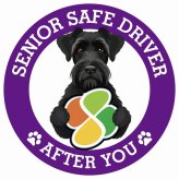 カーサイン 高齢者マーク SENIOR SAFE DRIVER ジャイアントシュナウザー ステッカー シール 直径13cm 肉球 日本製 車