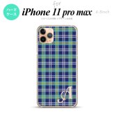 iPhone11ProMax iPhone11pro max スマホケース ハードケース チェック B 青 +アルファベット メンズ レディース nk-i11pm-438i