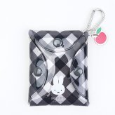 ミッフィー miffy クリアマルチポーチ グレー ダイアゴナル