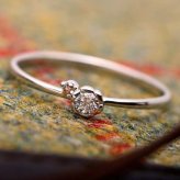 ダイヤモンド リング 指輪 プラチナ Pt950 合計0.06ct ピンクダイヤモンド フラワーモチーフ 花型 ダイヤリング 8号 レディース ジュエリー 鑑別カード付