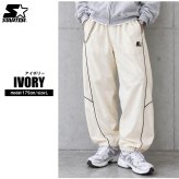 STARTER スターター トラックパンツ メンズ レディース sbm-6254 ナイロン タスラン メッシュ裏地 パイピング 切替 イージーパンツ ロゴ 刺繍 ドローコード シャカパン ルーズ ストリート ヒップホップ ダンス カジュアル M L XL 2026FW Karlas