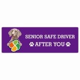 カーサイン 高齢者マーク SENIOR SAFE DRIVER ワイマラナー ステッカー シール 長方形 15x5cm 肉球 日本製 車
