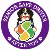 カーサイン 高齢者マーク SENIOR SAFE DRIVER バーニーズマウンテンドッグ マグネット 強力 直径13cm 肉球 日本製 車 ステッカー