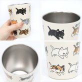 飛び猫 ICEBEANS 2WAY 真空二重タンブラー 450ml 定形外 送料無料 502-301 コップ ドリンクホルダー 猫 ネコ ねこ にゃんこ ステンレス 保温保冷 真空二重構造 コンパクト 持ち運び ユニセックス アウトドア ランチ 仕事 学校