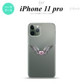 iPhone11Pro iPhone11 Pro スマホケース ハードケース 黒翼 ハート ピンク メンズ レディース nk-i11p-465