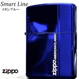 ZIPPO スマートライン イオンブルー ジッポ ライター ロゴ 青 かっこいい シンプル メンズ おしゃれ ギフト プレゼント