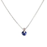 ブルー サファイア プチ ネックレス プラチナ 18金 一粒 一石 シンプル ペンダント レディース プチネックレス K18 Pt900 記念日 誕生石 9月 ブルーサファイア  プレゼント petit