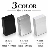 シガレットケース ハード タバコケース ブラック シルバー 通常サイズ ロング 黒 銀 可愛い プッシュオープンタイプ おしゃれ ペンギンライター 樹脂製 ギフト