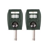 害獣対策 ソーラー充電式害獣駆除機 2個セット ファミラ 超音波 赤外線センサー ストロボ アラーム 13.5～45.5kHz 感知範囲最大8～9m 簡易防水 猫よけ 鳥よけ タヌキ ハクビシン 動物よけ 畑 庭 家庭菜園 駐車場 ガレージ 屋外