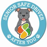 カーサイン 高齢者マーク SENIOR SAFE DRIVER スタッフォードシャーブルテリア マグネット 強力 直径13cm 肉球 日本製 車 ステッカー