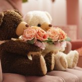 花束ココ体重ベア1体｜結婚式・成人式のギフトに｜ブーケを抱いた華やかな体重ベア
