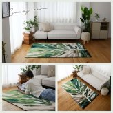ラグ カーペット 玄関マット 室内 屋内 マット モンステラマット 立体感 北欧 オシャレインテリア おしゃれ オシャレ デザインマット 滑り止め 緑色 グリーン 茶色 ブラウン 引っ越し 新生活