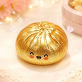 SNSでバズり中！新作 スクイーズ 金色肉まん 握ると中からミニ肉まん ぷにぷに もちもち ラメ入り かわいい ストレス解消 フィジェットトイ 癒しグッズ SNS映え プレゼント