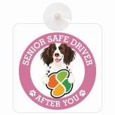 カーサイン 高齢者マーク SENIOR SAFE DRIVER スモールミュンスターレンダー 車内用 吸盤タイプ 収れん火災防止タイプ 肉球 日本製 車 ステッカー