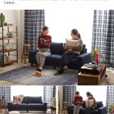 ソファ 座椅子 2人掛け ー フロア リビング 二人掛け 2人がけ 2人掛 デニム 肘付き カウチ ファブリック 脚付き カジュアル ヴィンテージ風 モダン レトロ 北欧 西海岸 ブルックリン おしゃれ