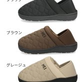 MEI メイ モックシューズ レディース SHL-263001 キルティング ボア スリッポン かかとが踏める 2WAY あったか スリッパ サボ シューズ ブラック ブラウン グレージュ 秋冬