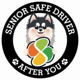 カーサイン 高齢者マーク SENIOR SAFE DRIVER ポンスキー ステッカー シール 直径13cm 肉球 日本製 車