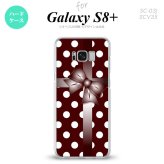 【SC03J】【スマホケース/スマホカバー】【ギャラクシーS8+】SC03J スマホケース Galaxy S8+ SC-03J カバー ギャラクシーS8+ ドット・リボン 赤茶 nk-sc03j-301【メール便送料無料】