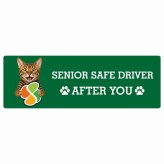 カーサイン 高齢者マーク SENIOR SAFE DRIVER トイガー ステッカー シール 長方形 15x5cm 肉球 日本製 車