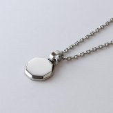 ネックレス メンズ 刻印 大人 ブランド シンプル ステンレス つけっぱなし 金属アレルギー対応 オクタゴン 八角形 プレート 金アレ サージカルステンレス シルバーカラー クリスマス 誕生日 記念日 父の日 プレゼント テラグラティア Terra-gratia【lstn038st】単品