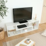 L字型伸縮TVボード オーク オーク・オークホワイト 2色展開 テレビ台 ローボード リビング収納 テレビボード おしゃれ シンプル 新生活 家具 インテリア 不二貿易
