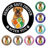 カーサイン 高齢者マーク SENIOR SAFE DRIVER 土佐犬 マグネット 強力 直径13cm 肉球 日本製 車 ステッカー