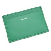ポールスミス カードケース Paul Smith 名刺入れ カード入れ パスケース メンズ レザー コバルトグリーン マルチストライプ M1A-4768-DMULTI 30 【ラッピング無料 誕生日 お祝い プレゼント ギフト 贈り物】 送料無料