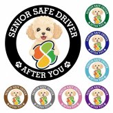 カーサイン 高齢者マーク SENIOR SAFE DRIVER シープー ステッカー シール 直径13cm 肉球 日本製 車