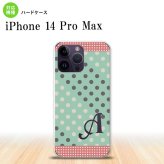 iPhone14 ProMax iPhone14 Pro Max スマホケース 背面ケース ハードケース ドット 水玉 C ミント ピンク +アルファベット 2022年 9月発売 nk-i14pm-1651i