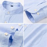 カジュアルシャツ メンズ 長袖 通販 長袖シャツ ワークシャツ コットンシャツ バンドカラー ビジネスシャツ トップス 男性 紳士 胸ポケット 春秋 秋冬 夏 羽織り 30代 40代 50代 通勤 仕事用 オフィス 春物 秋物 普段着 メンズファッション