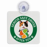 カーサイン 高齢者マーク SENIOR SAFE DRIVER 三毛 車内用 吸盤タイプ 収れん火災防止タイプ 肉球 日本製 車 ステッカー