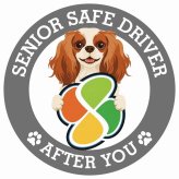 カーサイン 高齢者マーク SENIOR SAFE DRIVER キャバリアキングチャールズスパニエル ステッカー シール 直径13cm 肉球 日本製 車