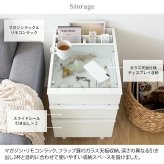 サイドテーブル ソファサイドテーブル ナイトテーブル サイドラックテーブル ガラス天板 小物収納 かわいい おしゃれ 木製 コレクションケース アクセサリー 収納 高級 白 Proprio［プロプリオ］ 新築祝い 引越し祝い