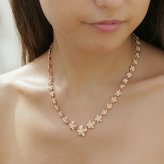ハワイアンジュエリー ネックレス   ペンダントトップ ヘッド シルバー925 ピンクゴールド ロジウム コーティング ジルコニア チェーン一体型 レイ 花輪 プルメリア 花 波 レディース プレゼント 誕生日 記念日 【送料無料】 おしゃれ 人気 ギフト 金属アレルギー