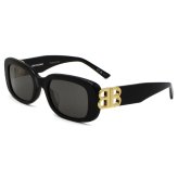 バレンシアガ BALENCIAGA サングラス アジアンフィット UVカット アイウェア スクエア BB0310SK-001 メンズ レディース ユニセックス ブラック+グレー 国内正規品