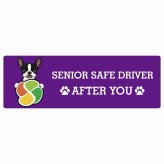カーサイン 高齢者マーク SENIOR SAFE DRIVER ボストンテリア ステッカー シール 長方形 20x6.7cm 肉球 日本製 車