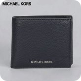 マイケルコース 二つ折り財布 二折財布 コンパクト メンズ ブランド MICHAEL KORS クーパー ロゴ ワンポイント 無地 36T4LCOF3L-BK BLACK 黒