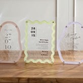 【結婚証明書】アクリル ウェディング ドロップス Wavy Kunette | 結婚式 バブル ウェルカムスペース ウェルカムボード 人前式 寄せ書き 芳名帳 おしゃれ ガラス かわいい ゲスト参加型 披露宴 名入れ 日付 シンプル メッセージ 30 40 50 60 70 100 115 受付演出  ナチュラル