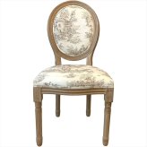 フレンチインテリア サイドチェアトワルドジュイ Toile de jouy パーソナルチェア フランス製生地 おしゃれ かわいい シャビーシック 頑丈に設計されていています 脚は簡易組み立て式 天然木 コットン ウレタン 椅子 イス 家具