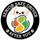 カーサイン 高齢者マーク SENIOR SAFE DRIVER チワマル マグネット 強力 直径13cm 肉球 日本製 車 ステッカー