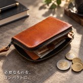 本革 コインケース 小銭入れ メンズ レディース ミニ財布 L字ファスナー 牛革 カードケース コンパクト財布 YKKファスナー 3ポケット Dカン付き 薄型 小さい財布 軽量 レザー シンプル 男女兼用 プレゼント ギフト