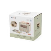 誕生日プレゼント PolarB ポーラービー おままごと オーブンレンジ オーブン ままごとセット 木製 木のおもちゃ お料理ごっこ ごっこ遊び フードパーツ12点 ピザ クッキー トレー付き 持ち手付き 音が鳴る 知育玩具 北欧 くすみカラー おしゃれ 小物入れ 男の子 女の子 お祝い ギフト